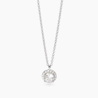 1 - Round zircon women's necklace in 925 silver Mabina 553715