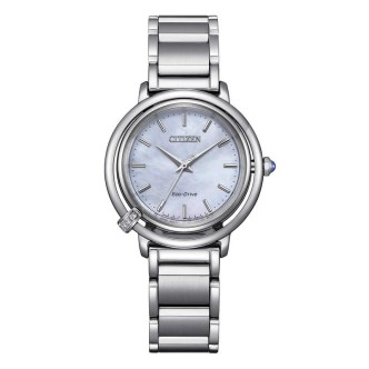 1 - Citizen Eco Drive Arcly women's watch mother of pearl bottom EM1090-60D steel case and bracelet