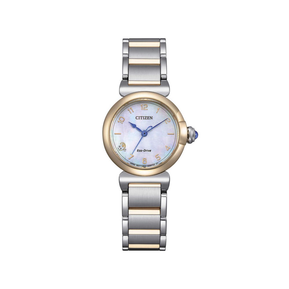 1 - Orologio donna Citizen Eco Drive Maybell Mini fondo madreperla EM1136-87D cassa e bracciale acciaio bicolor