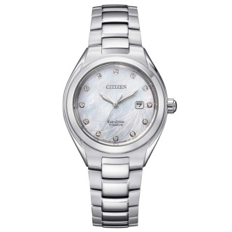 1 - Orologio donna Citizen Lady Super Titanio  EW2611-87D fondo madreperla con diamanti