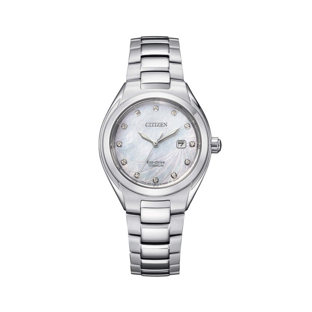 1 - Orologio donna Citizen Lady Super Titanio  EW2611-87D fondo madreperla con diamanti