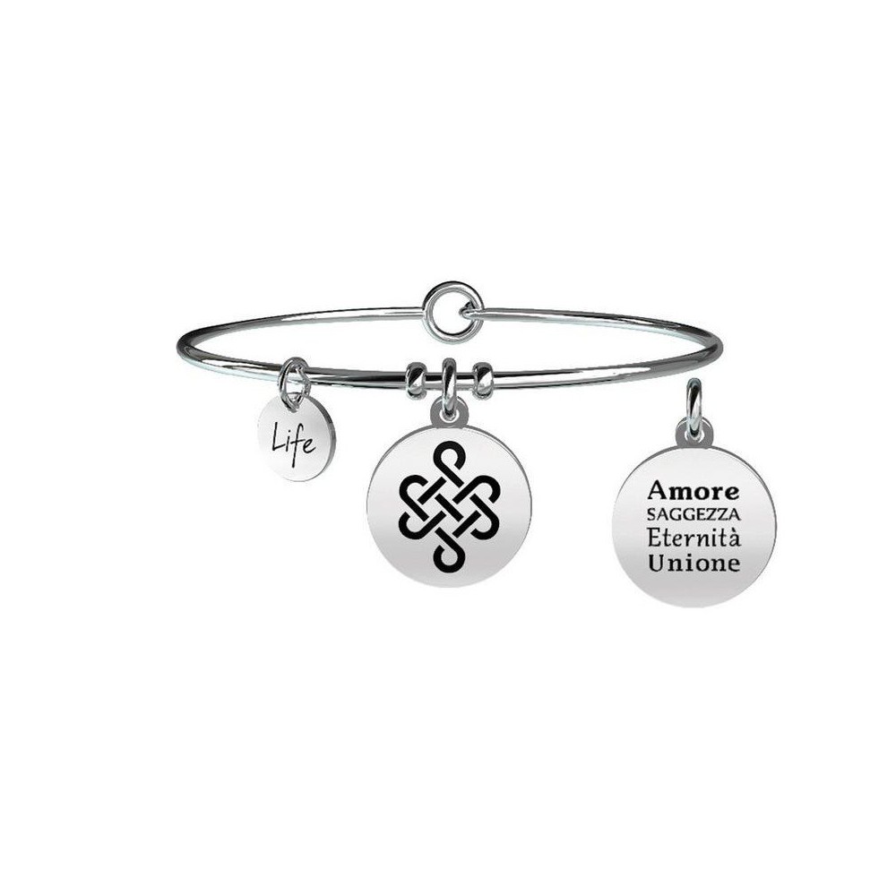 1 - Kidult bracelet 731065 pendant with Infinite knot in 316L steel Symbols collection