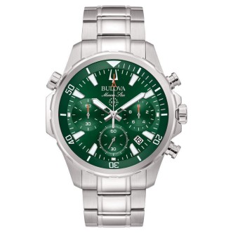 3 - Orologio cronografo uomo Bulova Marine Star verde acciaio 96B396