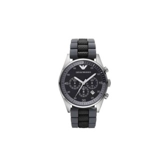 2 - Men's Emporio Armani chronograph watch black AR5866 steel silicone strap