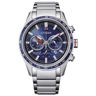 1 - Orologio uomo Citizen Crono Super Titanio CA4490-85L acciaio fondo blu