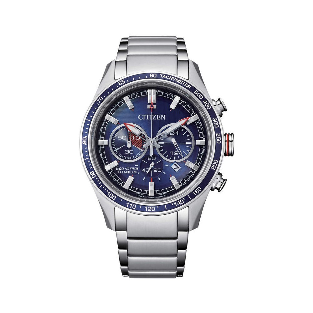 1 - Citizen Chrono Super Titanium CA4490-85L steel blue background man watch