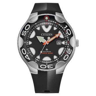 1 - Citizen Orca black and white Eco Drive BN0230-04E silicone strap man watch