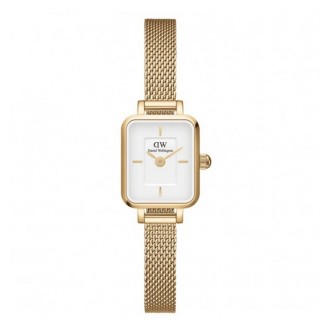 1 - Orologio donna Daniel Wellington Quadro Mini dorato fondo bianco DW00100725 acciaio 316L