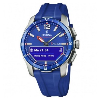 2 - Smartwatch uomo Festina Hybrid Connected blu cassa in Titanio F23000/3 Bluetooth con chiamata