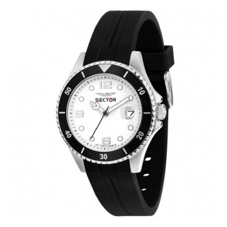 2 - Sector 230 men's watch, white background, R3251161057, only time, white silicone strap