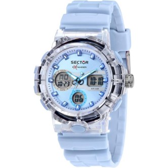 2 - Sector Ex-46 light blue unisex digital watch R3251242503 silicone case and strap