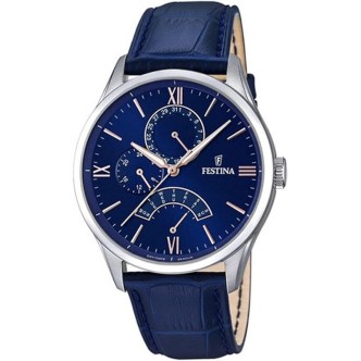 2 - Festina men's multifunction watch Retro collection blue leather F16823 / 3