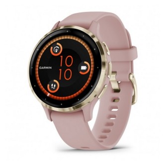 1 - Garmin Women's Venu 3S Pink Rose & Soft Gold 010-02785-03 Silicone Strap