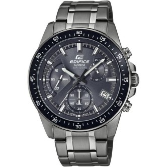 2 - Casio Edifice men's chronograph watch gray background EFV-540DC-1CVUEF steel case and bracelet