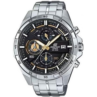 2 - Orologio uomo cronografo Casio Edifice grigio e dorato EFV-556D-1AVUEF cassa e bracciale acciaio