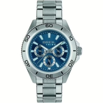 1 - Orologio uomo multifunzione Breil Chrono Gent fondo blu EW0710 cassa e bracciale acciaio 316L