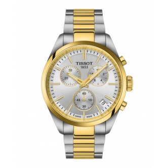 1 - Tissot PR 100 Chronograph bicolor T150.417.22.031.00 men's watch in steel and gold