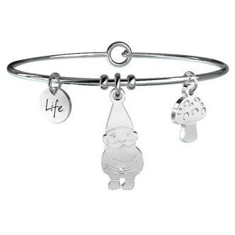 1 - Kidult bracelet 731070 pendant with gnome in 316L steel, Nature collection