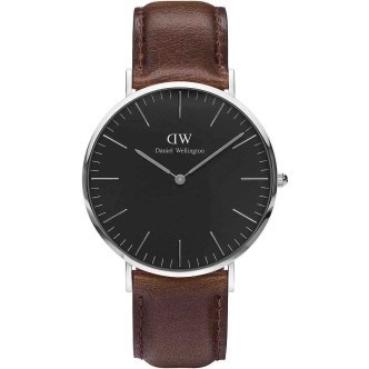 1 - Orologio Daniel Wellington acciaio unisex solo tempo analogico cinturino in pelle DW00100131 Classic Bristol