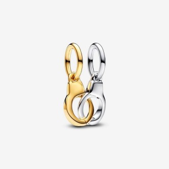 2 - Pandora 763435C00 925 Silver 14Kt Gold Plated Pendant Charm for Women with Divisible Handcuffs