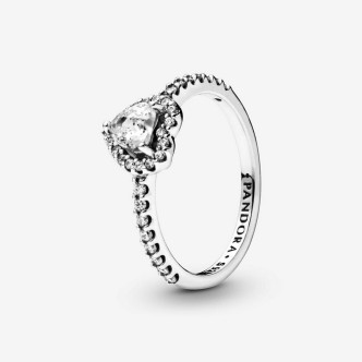 1 - Pandora Women's Embossed Heart Ring 19841C01-52 925 Silver with Zirconia Size 12