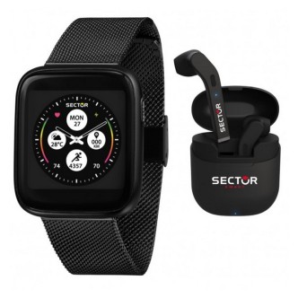 1 - Smartwatch uomo Sector S-04 nero R3253158015 acciaio Maglia Milano