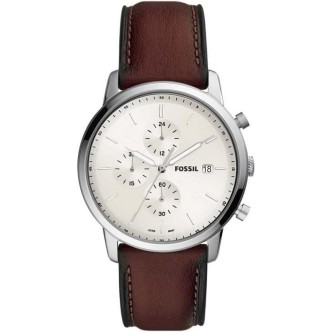 1 - Fossil Minimalist Chrono men's chronograph watch brown leather FS5849