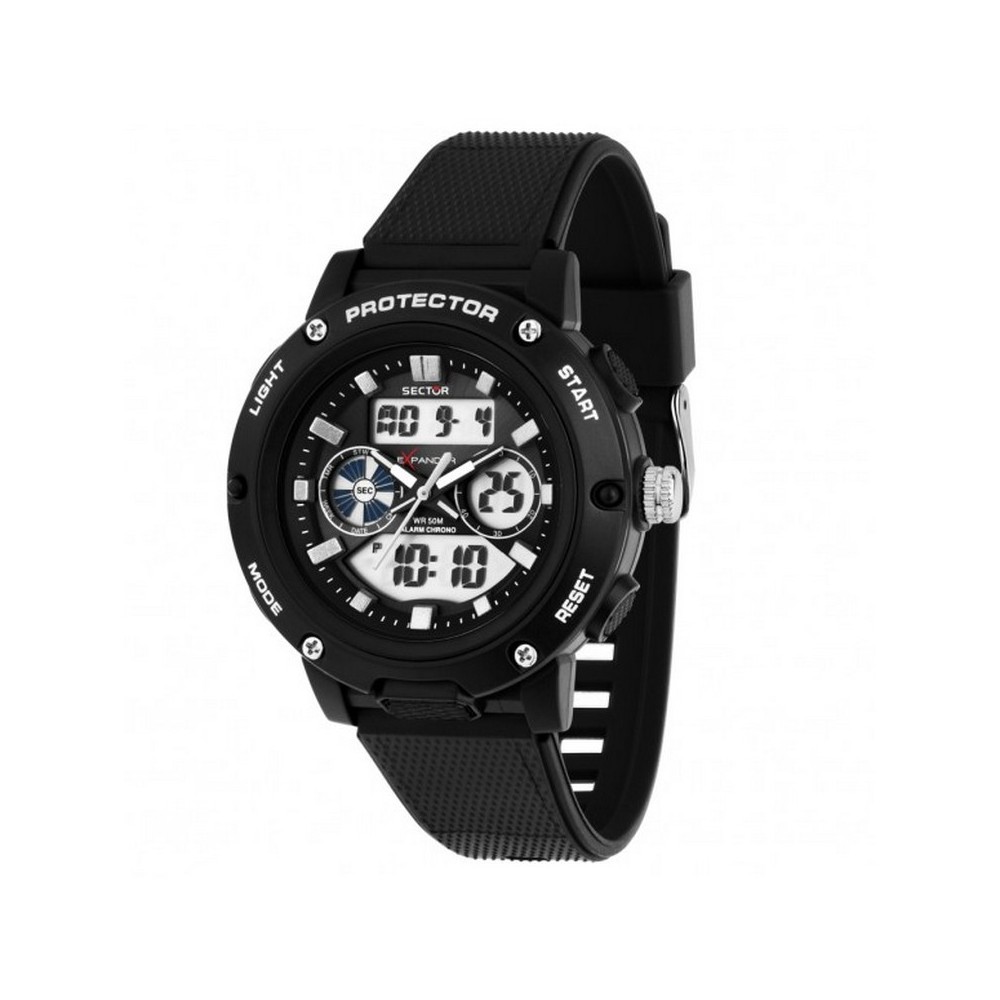 1 - Orologio digitale uomo Sector nero EX-45 cinturino in silicone R3251293001