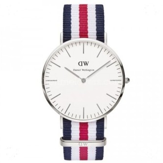 1 - Orologio Daniel Wellington acciaio unisex solo tempo analogico cinturino NATO DW00100016 Classic Canterbury