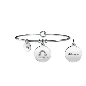 1 - Bracelet Kidult 231585 steel 316L pendant zodiac sign Libra and crystals collection Symbols