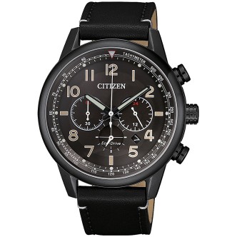 1 - Watch Citizen Chronograph steel man analog leather strap CA4425-28E Of Collection