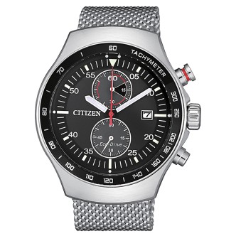 1 - Watch Citizen Chronograph steel man analog leather strap CA7010-86E Crono 7010