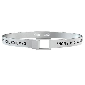 1 - Bracciale Kidult uomo 731189L in acciaio 316L con frase Colombo incisa collezione Philosophy