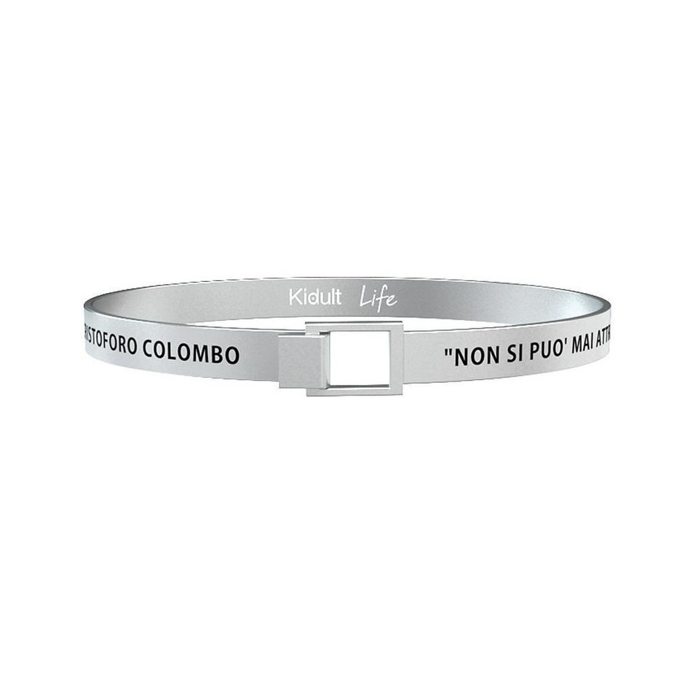 1 - Bracciale Kidult uomo 731189L in acciaio 316L con frase Colombo incisa collezione Philosophy