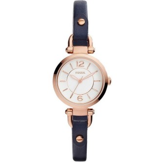 1 - Watch Fossil woman steel Only time analog leather strap ES4026 Georgia Mini