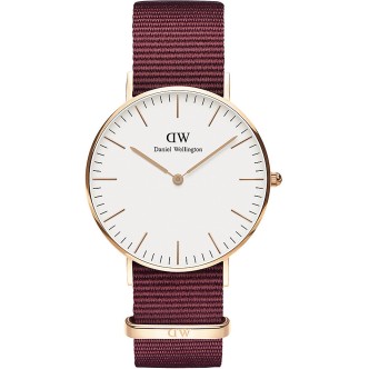 1 - Orologio Daniel Wellington acciaio solo tempo unisex analogico cinturino NATO DW00100271 Classic Roselyn