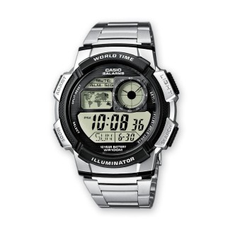 1 - Orologio Casio uomo resina Digitale bracciale in acciaio AE-1000WD-1AVEF