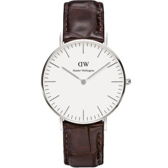 1 - Orologio Daniel Wellington acciaio solo tempo unisex analogico cinturino in pelle DW00100055 Classic York