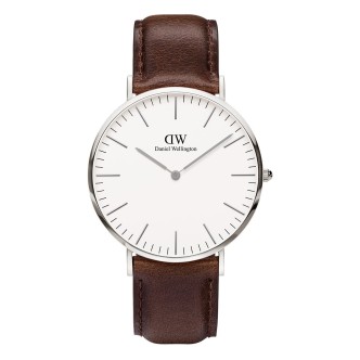 1 - Orologio Daniel Wellington acciaio solo tempo unisex analogico cinturino in pelle DW00100056 Classic Bristol