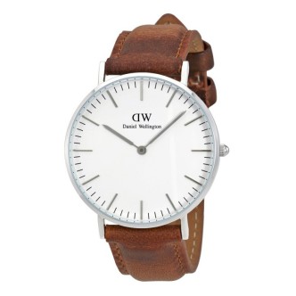 1 - Orologio Daniel Wellington acciaio solo tempo unisex analogico cinturino in pelle DW00100112 Classic Durham