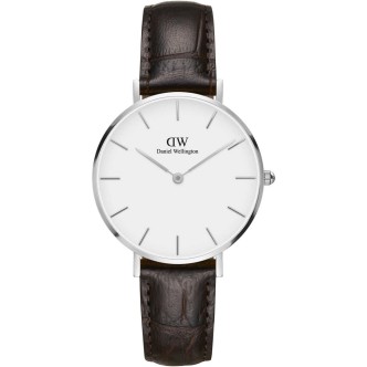 1 - Orologio Daniel Wellington acciaio solo tempo donna analogico cinturino in pelle DW00100188 Classic Petite York