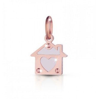 1 - Charm Le Bebè LBB164 House in Rose Gold and silver of the line Lock your Love