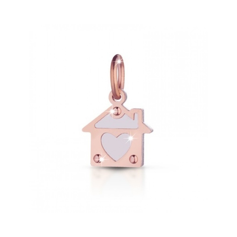 1 - Charm Le Bebè LBB164 House in Rose Gold and silver of the line Lock your Love