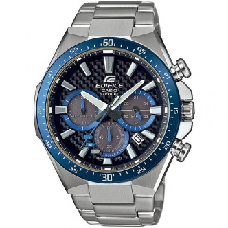 1 - Orologio Casio acciaio Cronografo uomo analogico bracciale in acciaio EFS-S520CDB-1BUEF