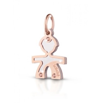 1 - Charm Le bebè LBB161 maschietto in Oro Rosa e argento della linea Lock your Love