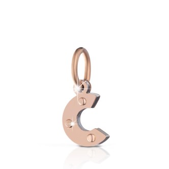 1 - Charm Le bebè LBB170-C lettera C in Oro Rosa e argento della linea Lock your Love