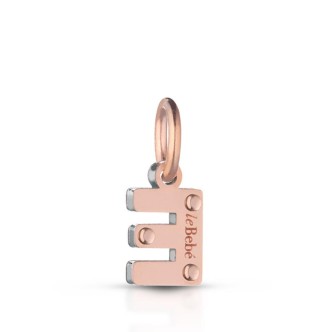 1 - Charm Le Bebè LBB170-F letter F in Rose Gold and silver of the line Lock your Love