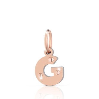 1 - Charm Le bebè LBB170-G lettera G in Oro Rosa e argento della linea Lock your Love