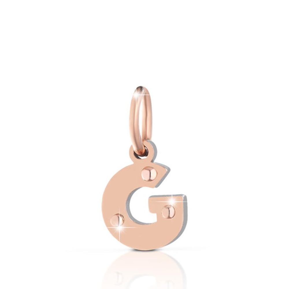 1 - Charm Le Bebè LBB170-G letter G in Rose Gold and silver of the line Lock your Love