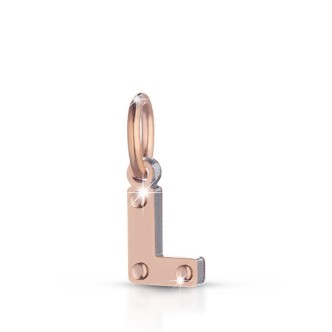 1 - Charm Le Bebè LBB170-L L letter in Rose Gold and silver of the line Lock your Love